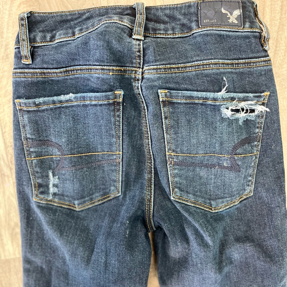 American Eagle 0 short skinny ripped jeans high rise jegging - Picture 6 of 6